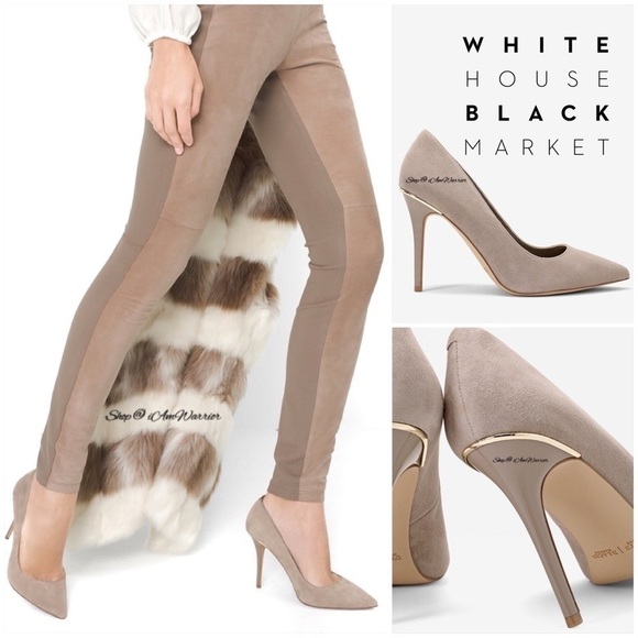 White House Black Market taupe suede pointed toe stiletto heels *shop@iamwarrior - Picture 4 of 12